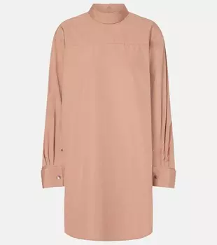 Блузка из хлопка с высоким воротом Dries Van Noten, цвет old rose