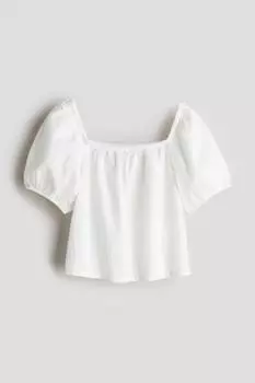 Блузка из хлопка в полоску H&M, белый