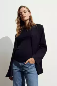 Блузка из хлопкового джерси H&M, черный
