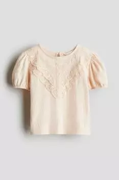 Блузка из хлопкового кружева H&M, розовый