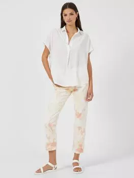 Блузка из крепа French Connection с короткими рукавами и V-образным вырезом, зимняя белая