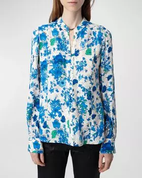 Блузка из крепа Garden Flowers Twina Zadig & Voltaire, цвет Ecru