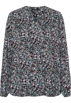 Блузка из крепа с цветочным принтом Zero, синий