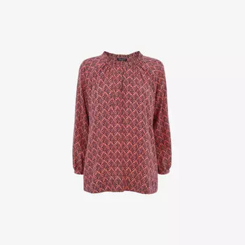 Блузка из крепа с принтом Sea Tree Whistles, мультиколор