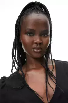 Блузка из крепа с пышными рукавами H&M, черный