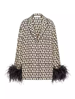 Блузка из крепдешина Toile Iconographe Valentino Garavani, черный