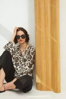 Блузка из льна Medicine, бежевый