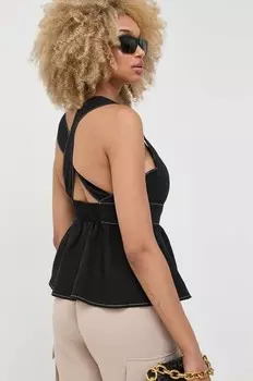 Блузка из льна Notes du Nord, черный