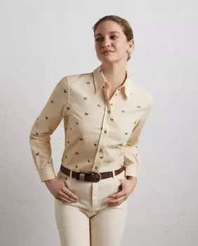 Блузка из микро-вельвета с длинными рукавами и принтом Lloyd's