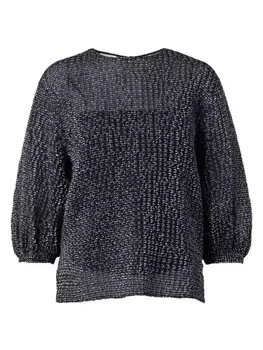 Блузка из органзы с объемными рукавами Akris Punto, черный