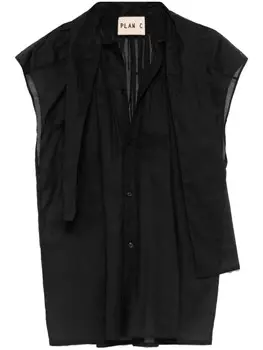 Блузка из органзы с шарфом Plan C, черный