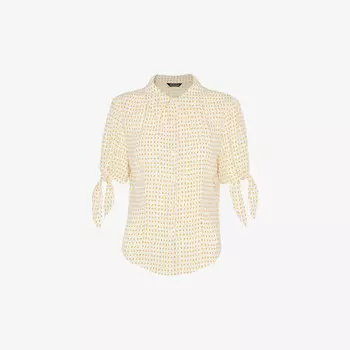 Блузка из овального трикотажного полотна с завязками на рукавах Whistles, бежевый