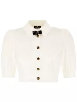 Блузка из поплина Elisabetta Franchi, белый