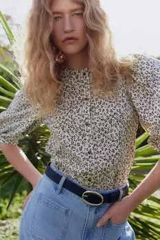 Блузка из поплина H&M, мультиколор