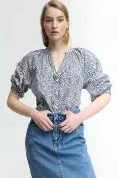 Блузка из поплина с рукавами-фонариками H&M, мультиколор