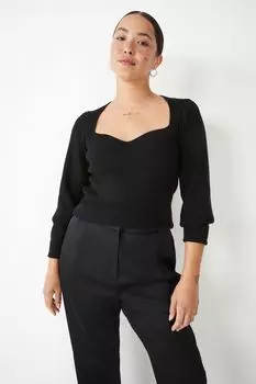 Блузка из рубчатой вязки Hush, черный