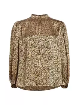 Блузка из шелкового атласа со сборками Frame, мультиколор