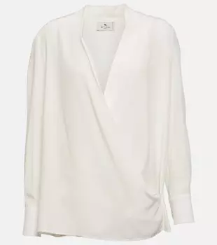 Блузка из шелкового крепдешина ETRO, бежевый