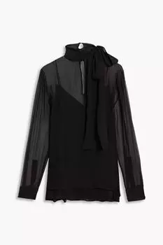 Блузка из шелкового шифона VALENTINO GARAVANI, черный