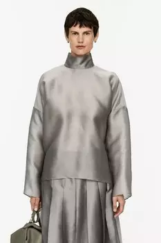 Блузка из шелковой органзы Arket, серый