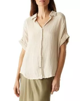 Блузка из шифона на пуговицах Bailey Michael Stars, коричневый/бежевый