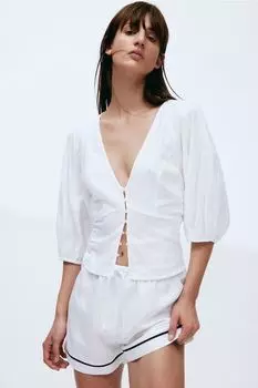 Блузка из смеси льна H&M, белый