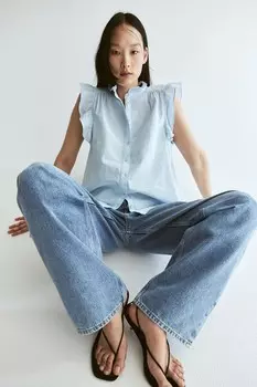 Блузка из смеси льна H&M, синий