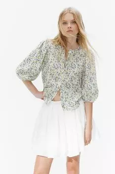 Блузка из смесового льна H&M, белый