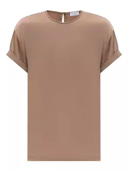 Блузка из смесового шелка Brunello Cucinelli, коричневый