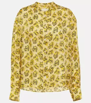 Блузка из смесового шелка с принтом ISABEL MARANT, разноцветный