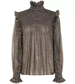 Блузка из смесового шифона с шелком SAINT LAURENT, золотой