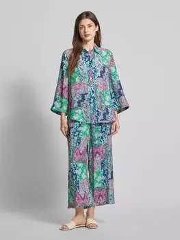 Блузка из смесовой вискозы с рукавами 3/4 Christian Berg Woman, изумрудный