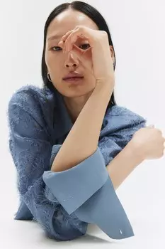 Блузка из структурированной ткани H&M, синий