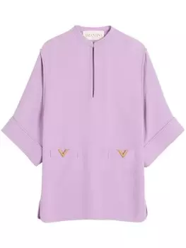 Блузка из ткани кади Valentino Garavani, фиолетовый