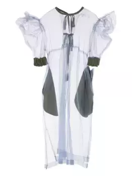 Блузка из тюля с оборками Comme des Garons TAO, синий