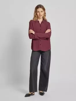 Блузка из вискозы с отложным воротником Patrizia Pepe, бордовый