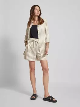 Блузка из вискозы с полосатым узором, модель «Санне» Object, бежевый