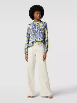 Блузка из вискозы с узором по всей поверхности Emily Van den Bergh, желтый