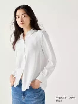 Блузка из вискозы Uniqlo, белый