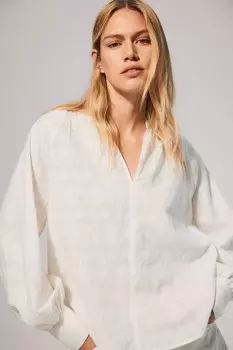 Блузка из жаккардовой ткани H&M, белый