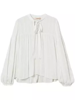 Блузка из жаккардовой ткани в полоску TWINSET, белый