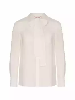 Блузка из жоржета с бантом Valentino Garavani, белый