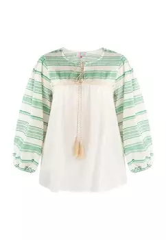 Блузка IZIA, цвет Beige/Green