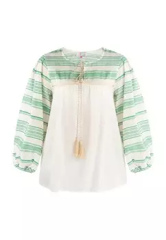 Блузка Izia, зеленый/натуральный белый