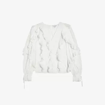 Блузка Janeio из ткани с оборками Ted Baker, белый