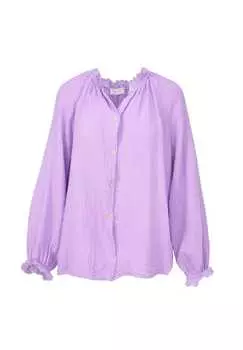 Блузка Эмма муслиновая оверсайз оверсайз из 100% хлопка муслиновая блузка с кружевом Seasons Of April, сиреневый