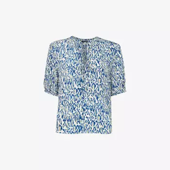 Блузка Jessie с короткими рукавами и леопардовым принтом Whistles, бежевый