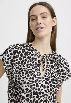 Блузка Joella Vneck b.young, черный лео микс