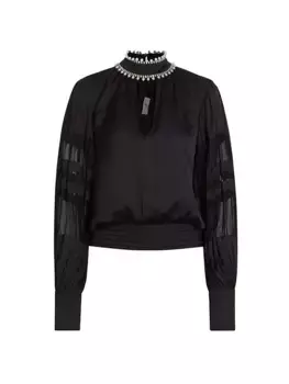 Блузка Jolene с декорированной замочной скважиной Ramy Brook, черный