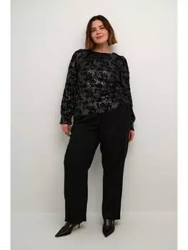 Блузка KAFFE curve, цвет black/dark silver sequin